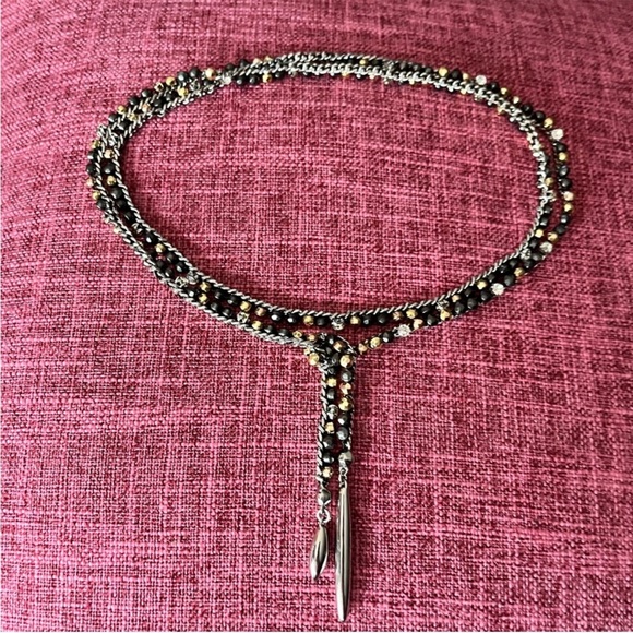 Stella & Dot Zoe Mixed Metals Lariat style necklace - Picture 7 of 8